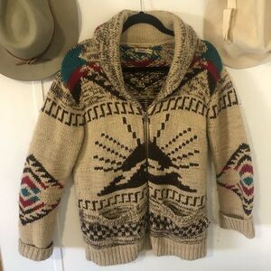Faherty Sun Waves Cowichan cardigan sweater medium